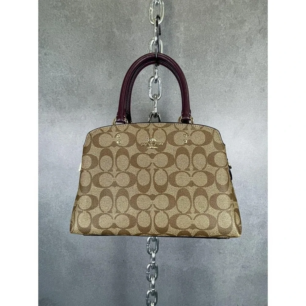 COACH LILLIE Mini Carryall Crossbody Signature Canvas Boysenberry 91494 $398